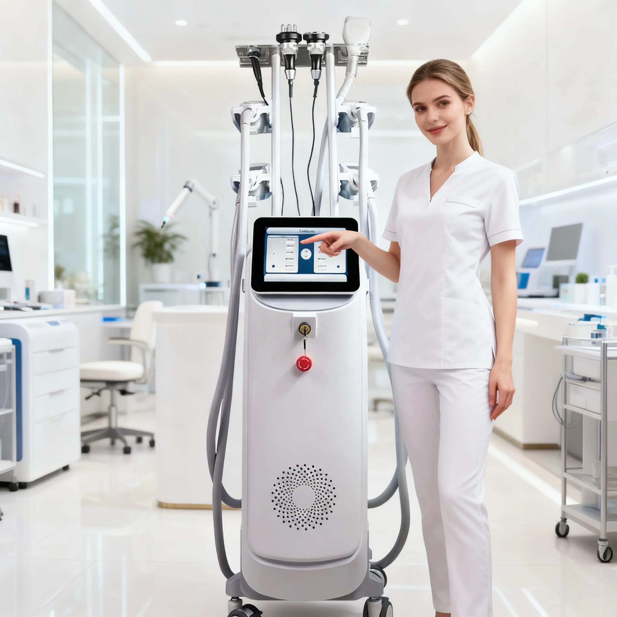 Cryolipolysis Fat Freezing Machine - 8-Griff-Kryolipolyse-Gerät: 360°-Kryolipolyse-Fettvereisungsmaschine zur Gewichtsreduktion