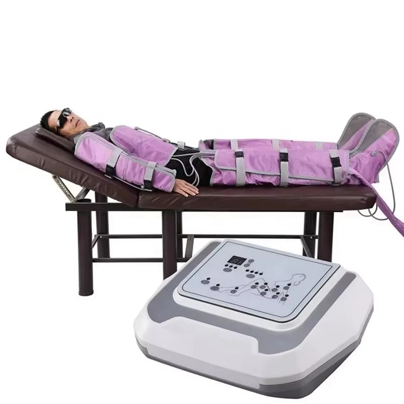 Professional Pressotherapy Machine Purple Lymphatic Massage Device Arms Shoulders Belly Legs Waist Air Compression Foot Pump NEW