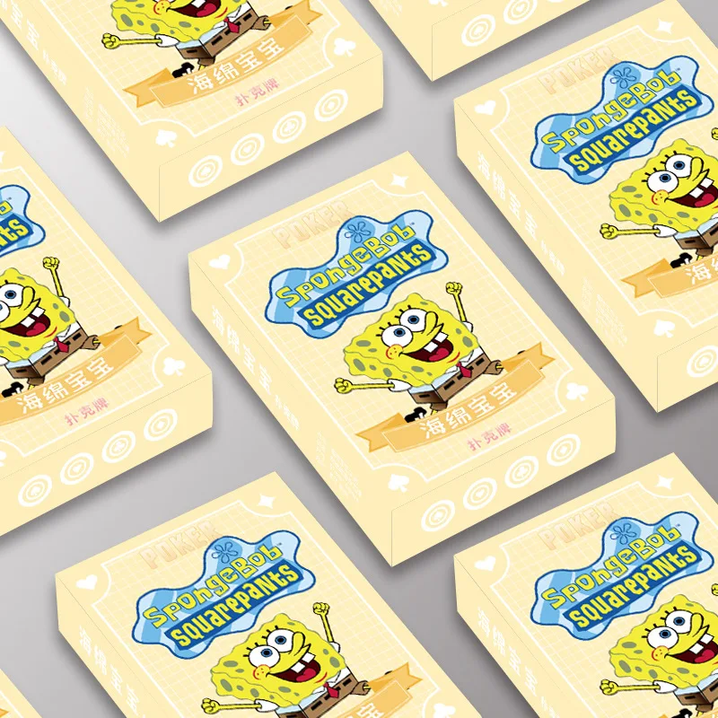 54 pièces/ensemble Anime Bob l'éponge SquarePants Kawaii figurine modèle jouets cartes à jouer haute définition Image Poker Collection cadeau