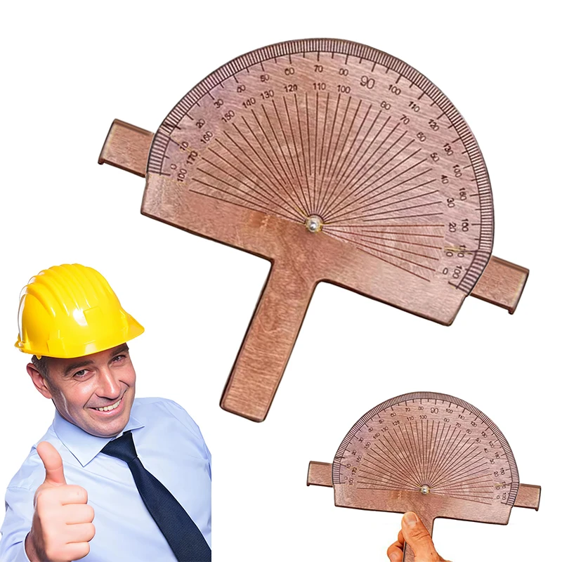 Custom Engraved Exquisite Handcrafted Birch Wood Protractor Precision Angle Finder for Educational And Creative Tools