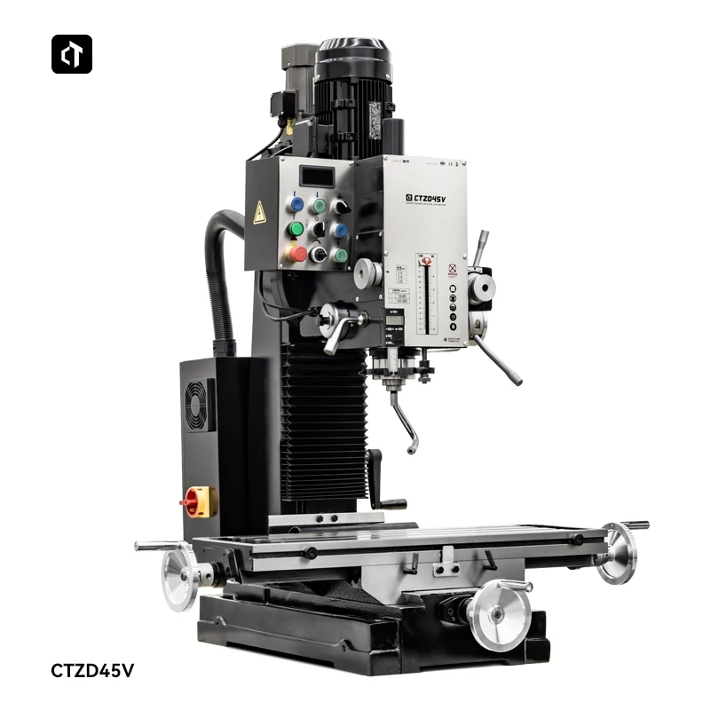 CTZD45V Multifunctional Drilling Milling Machine Benchtop Mill Machine 1500W Three-Phase Motor Variable Speed