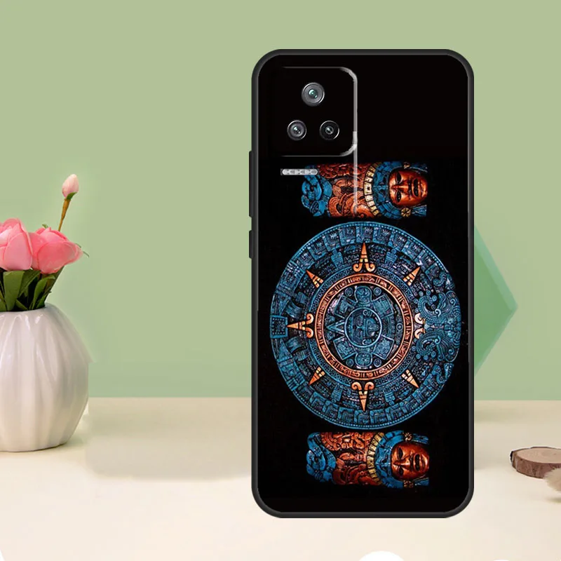 Mayan Calendar Wood Pattern Case For Xiaomi 11T Pro 12S Ultra Mi 11 Lite Back Cover For POCO X3 Pro F4 X4 GT M3 M4 F3