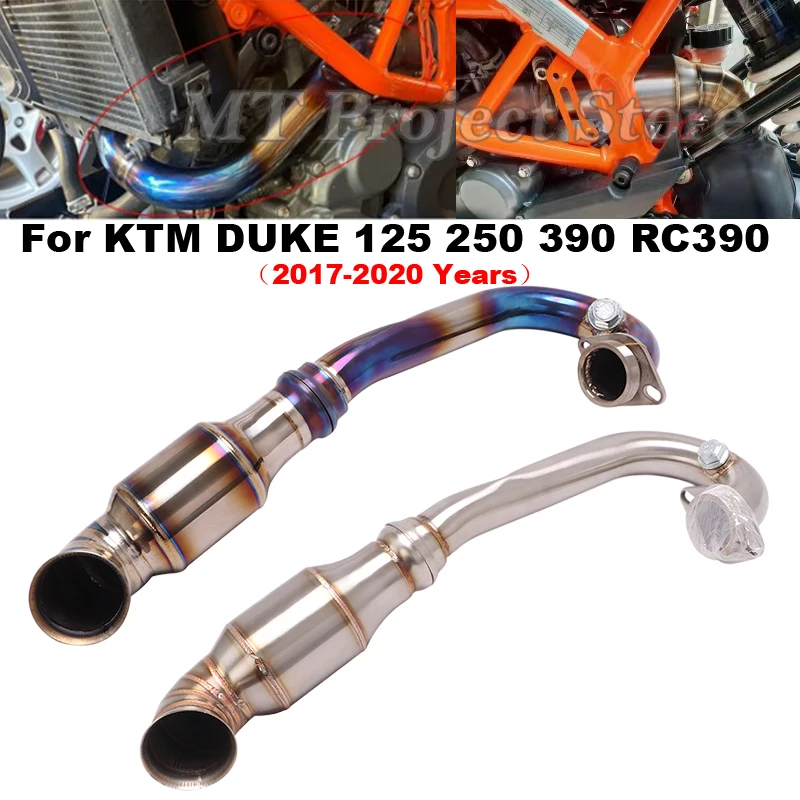 

Motorcycle Exhaust System Motocross Titanium Alloy Front Mid Link Pipe Slip For DUKE KTM 125 250 390 RC390 2017 2018 2019 2020