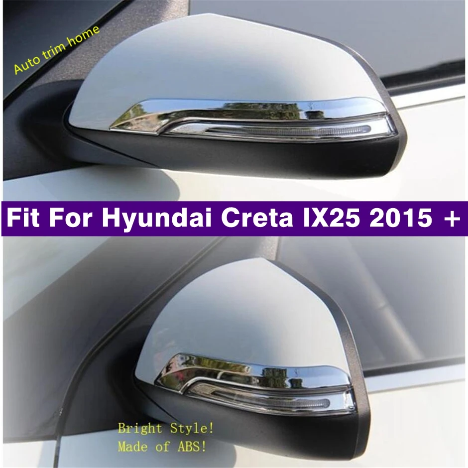 ABS Chrome Rearview Mirror Anti-rub Rubbing Edge Guard Scratch Strip Protect Film Cover Trim For Hyundai Creta IX25 2015 - 2019