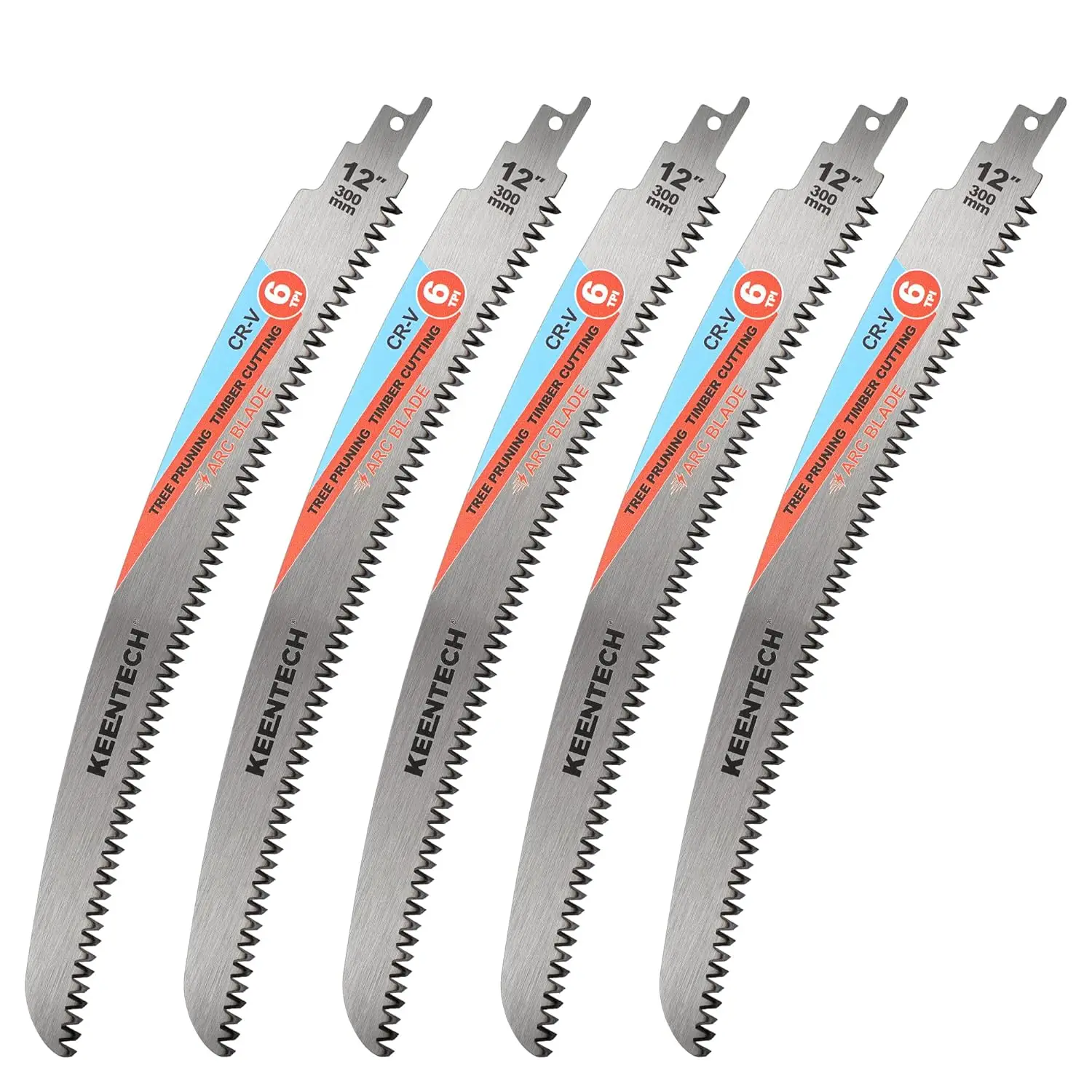 

12-дюймовые дисковые пильные полотна с японскими зубьями 6 TPI для сверхбыстрой резки дерева, подходят для большинства пил, 5 штук в упаковке
