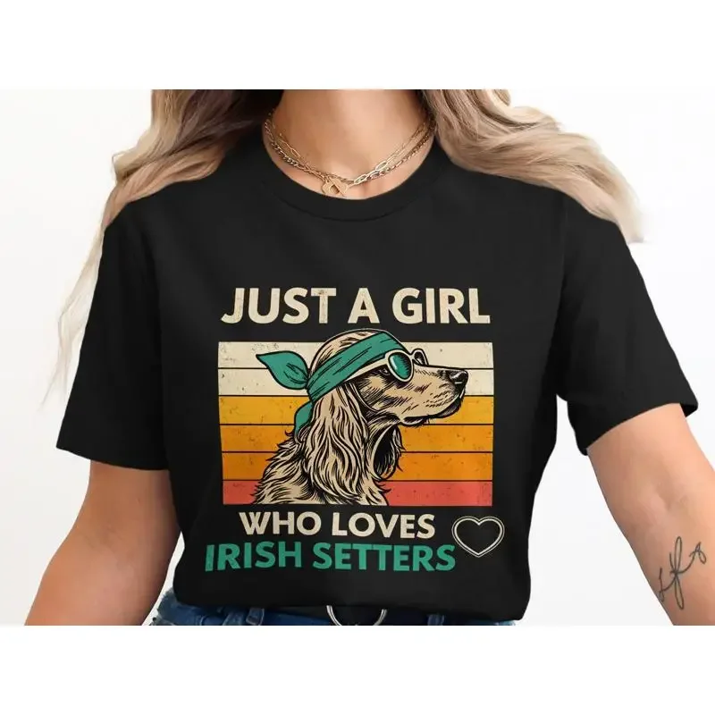 Just A Girl Who Loves Irish Setters Dog Lover T Shirt Setter Vintage Print SweaT Cute Owner