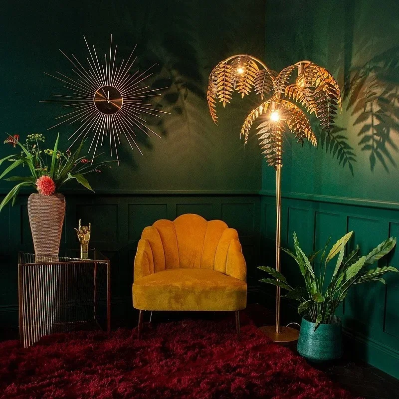 

Vintage Leaf LED Floor Lamp Living Room Restaurant Hotel Homestay Designer Creative Bedroom Lamp Home Decor Lusters Luminaires