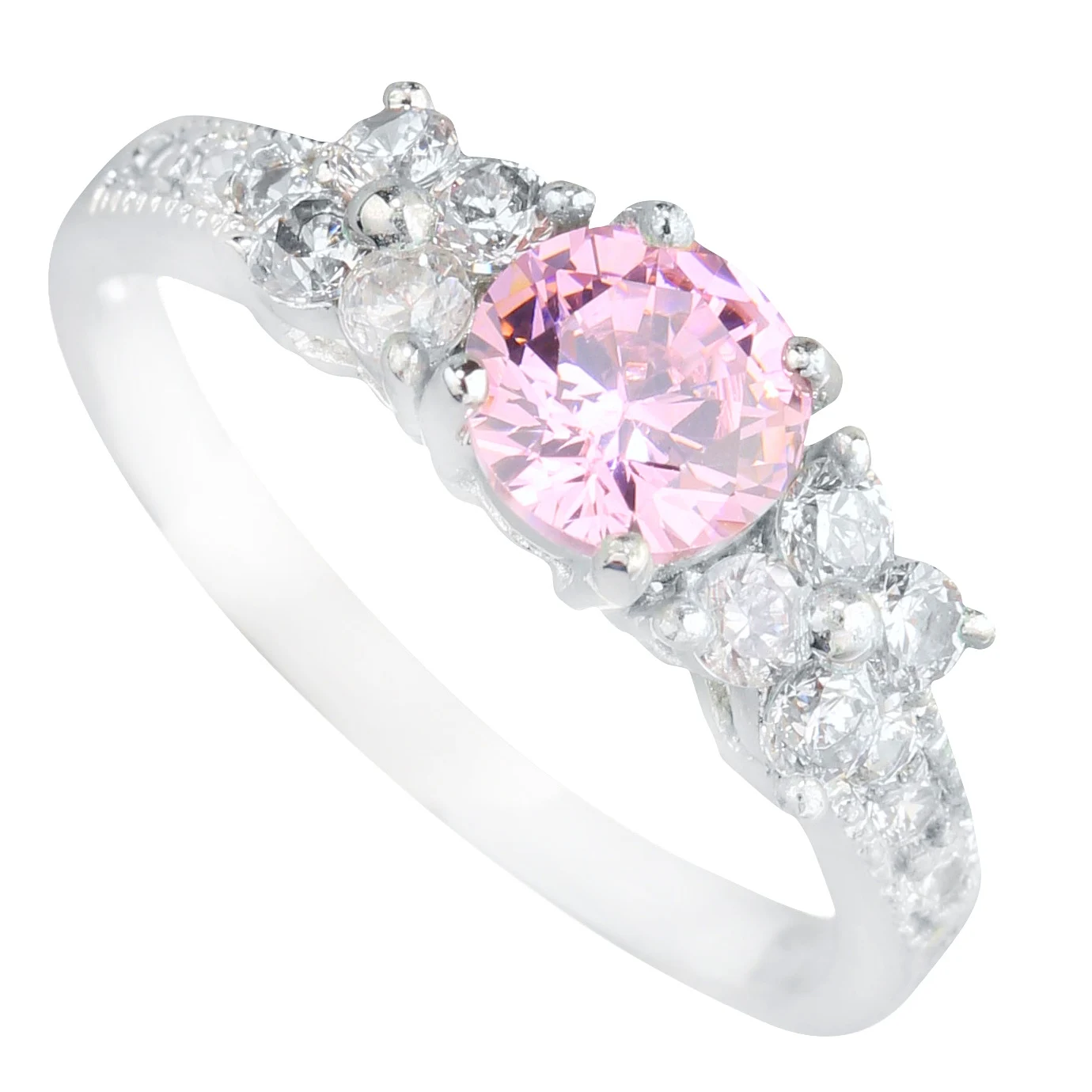 6*6mm Pink Kunzite6  925 Sterling Silver Ring Q1044-F