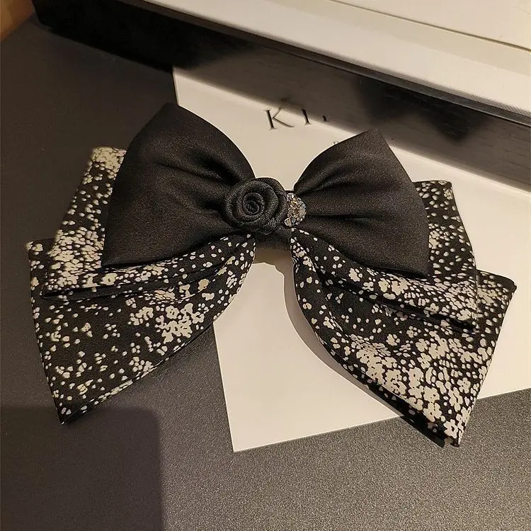 القوس، مشبك شعر على الطراز الياباني والكوري للفصول الأربعة، ملمس راقي للسيدات، مشبك زهور أسود، مشبك ربيعي عالي الجودة للشعر، مرحبا جديد #4