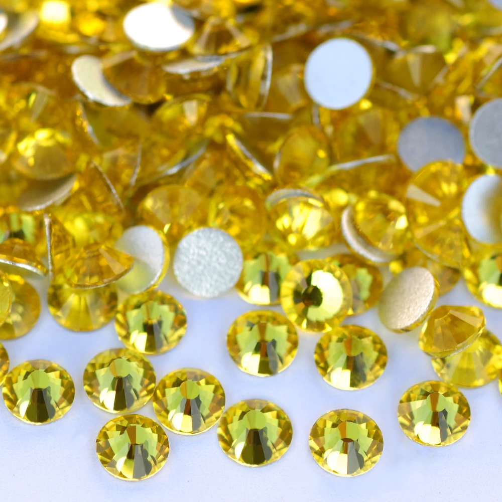 Citrin-Kristall-Strasssteine mit flacher Rückseite, 3D-Nagelkunst, Kleidungsdekorationen, nicht heißklebend, DIY-Edelsteine, Glas-Strass-Elemente – Detail 3