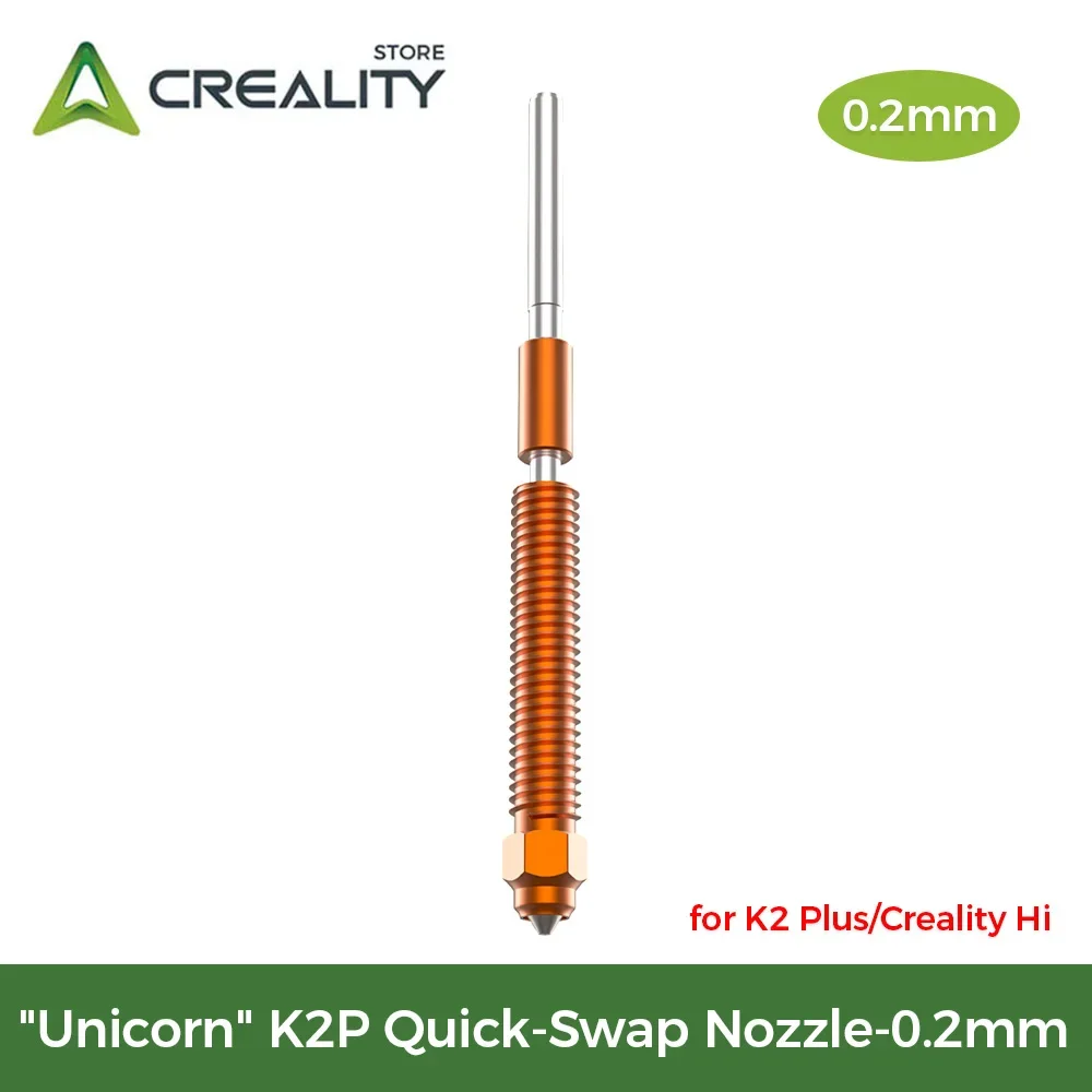 

Сопла Creality K2 Plus 0,2 мм Unicorn K2P, комплект быстросменных сопел из титанового сплава, насадка с высоким расходом, детали 3D-принтера