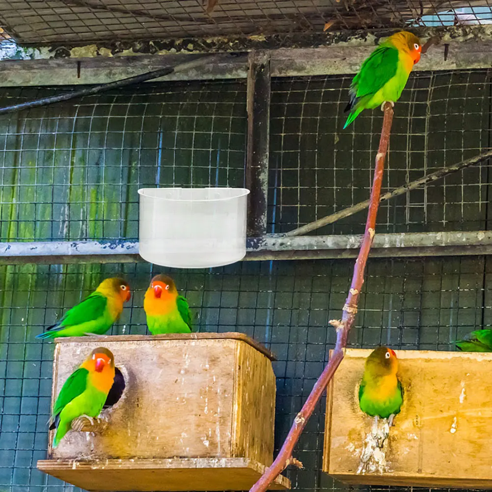 

6Pcs Plastic Feeding Cups for Pigeon Large Capacity Bird Cage Drinking Bowl Smooth Edge Safe Use in Parrot Rabbit Cage