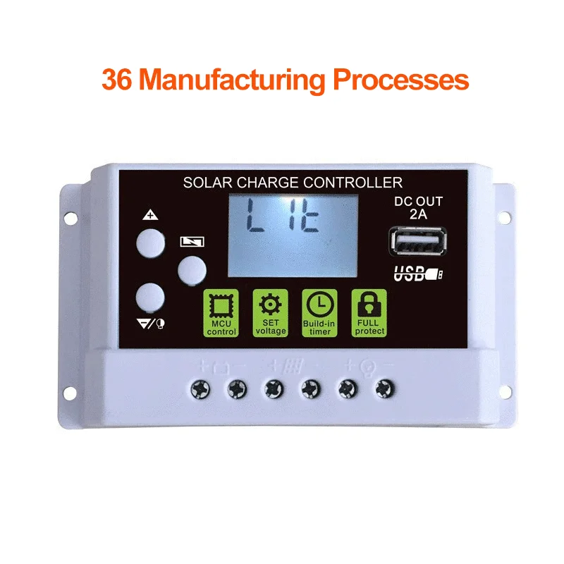 Kontroler ładowania słonecznego 10A-60A Auto 12V 24V Akumulator litowo-ołowiowy / kwasowo-ołowiowy Kontroler rozładowania PWM Wyjście USB DC