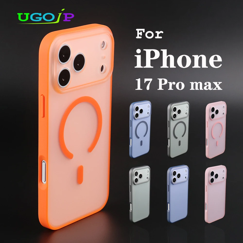 

UGOjP Case For iPhone 17 Pro Max Frosted Anti drop Phone Case MagSafe Wireless Charging Matte Magnetic Protective PC Back Cover