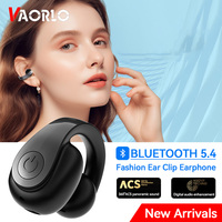 Bluetooth5.4 Single Wireless Earphone Ear-Clip Business Headphone HIFI Stereo TWS Music Headset Sports Earbuds For Xiaomi iphone