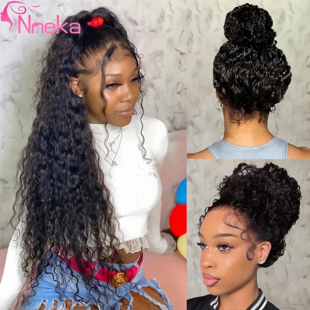 360 HD Full Lace Front Wigs Curly Wig Human Hair Pre Plucked Deep Wave Invisible Strap Wig 13x4 13x6 HD Lace Frontal Wig