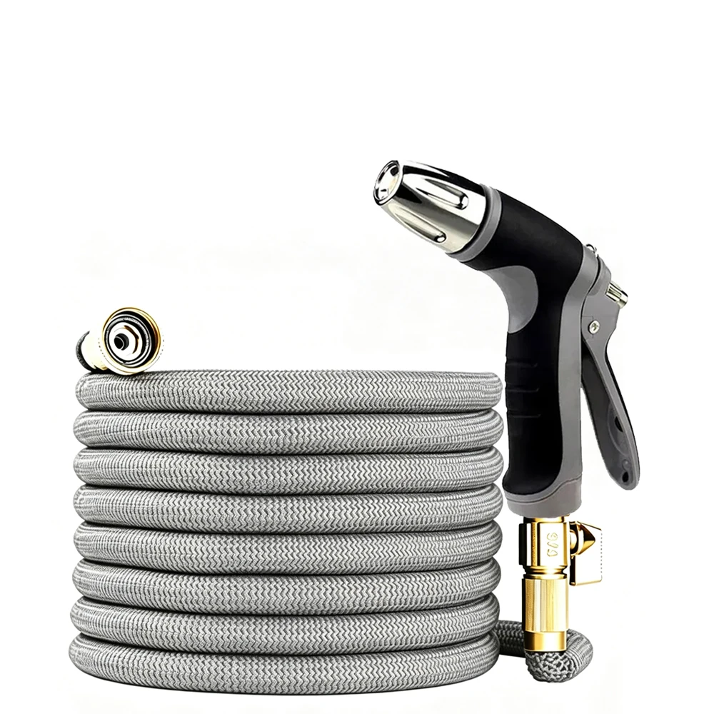 Garden Water Hose Expandable Double Metal Connector High Pressure 3/4 Reel Magic Water Pipes for Garden Farm Irrigation Car Wash