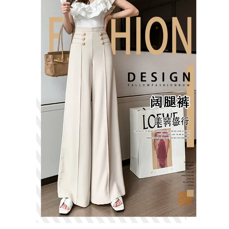 2025 New High-waisted Slim Straight Slim Fit and Versatile Floor Mopping Pants