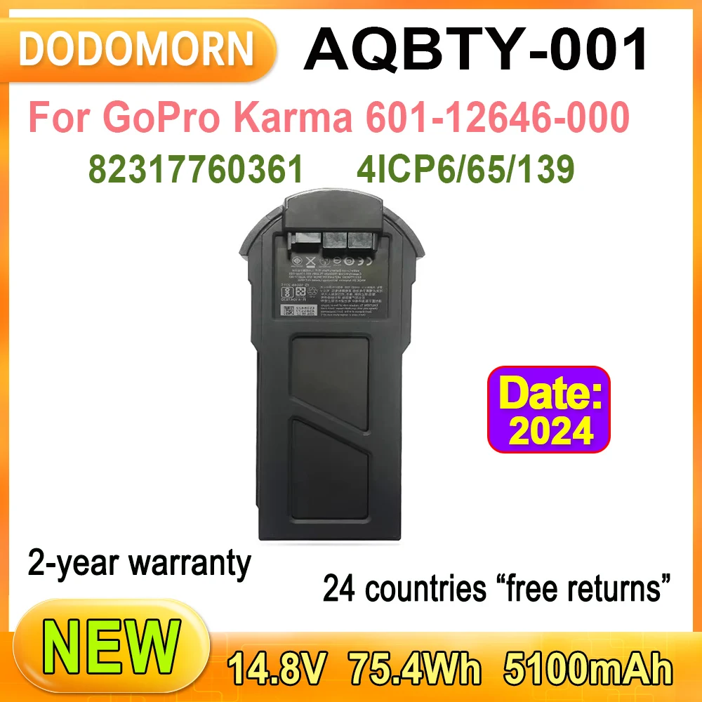 NEW AQBTY-001 Battery For GoPro Karma 601-12646-000 82317760361 4ICP6/65/139 75Wh 5100mAh High Quality