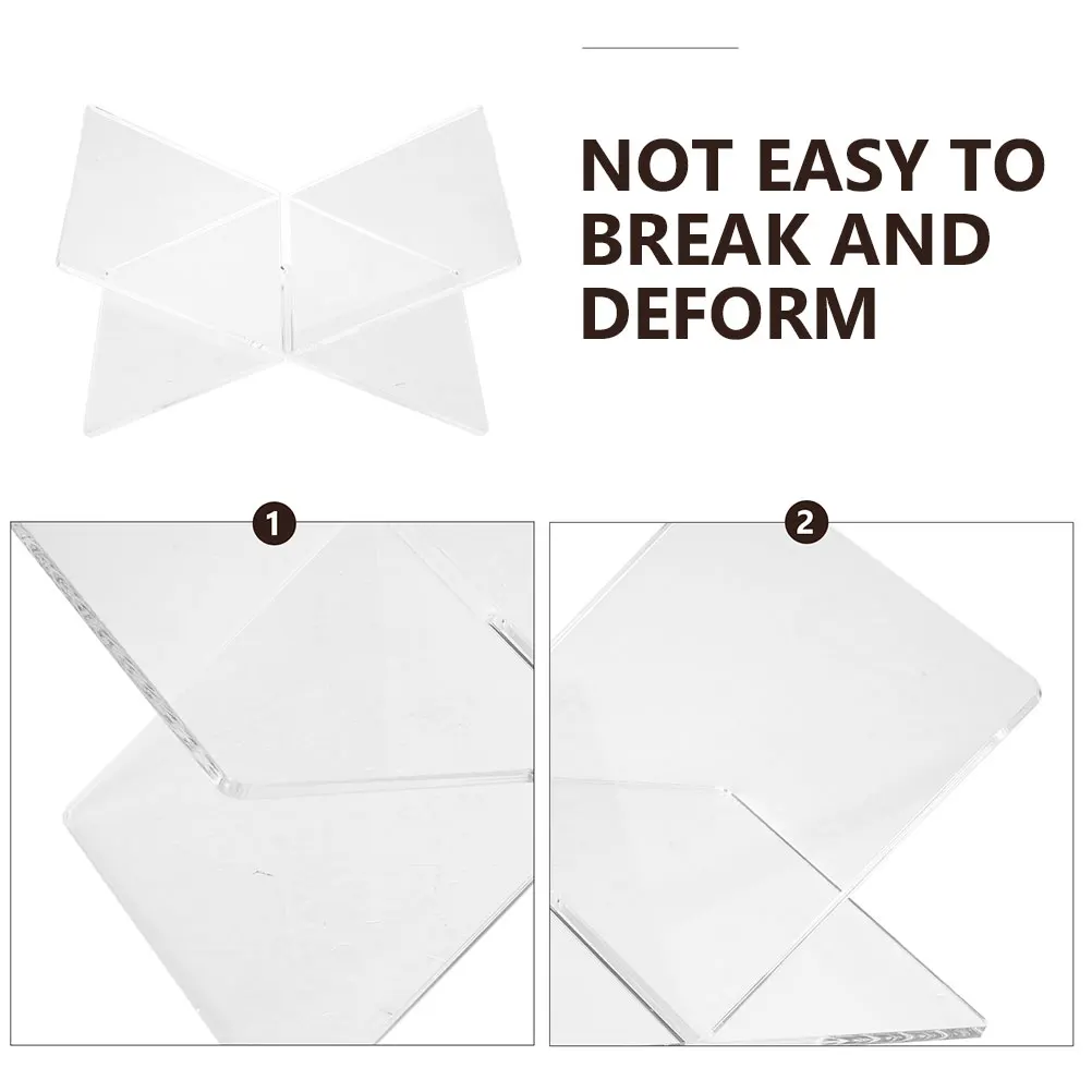 2 قطعة حامل كتب أكريليك X شكل حامل القراءة لمكتب الطبخ الموسيقى النتيجة عرض موقف سطح المكتب حامل لوحي ديكور المنزل #5