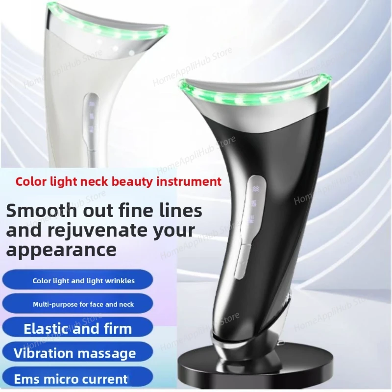 

EMS микротоковый массажер для подтяжки шеи, укрепляющий, уменьшение морщин, омоложение кожи, тонизирование лица, косметическое устройство, уход за кожей