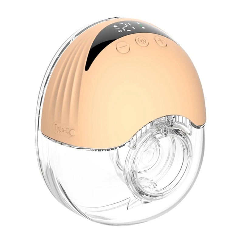 

Hands Free Electric Breast Pump Wearable Electric Breast Pump For Breastfeeding With LED Display 4 Modes -Yellow Durable