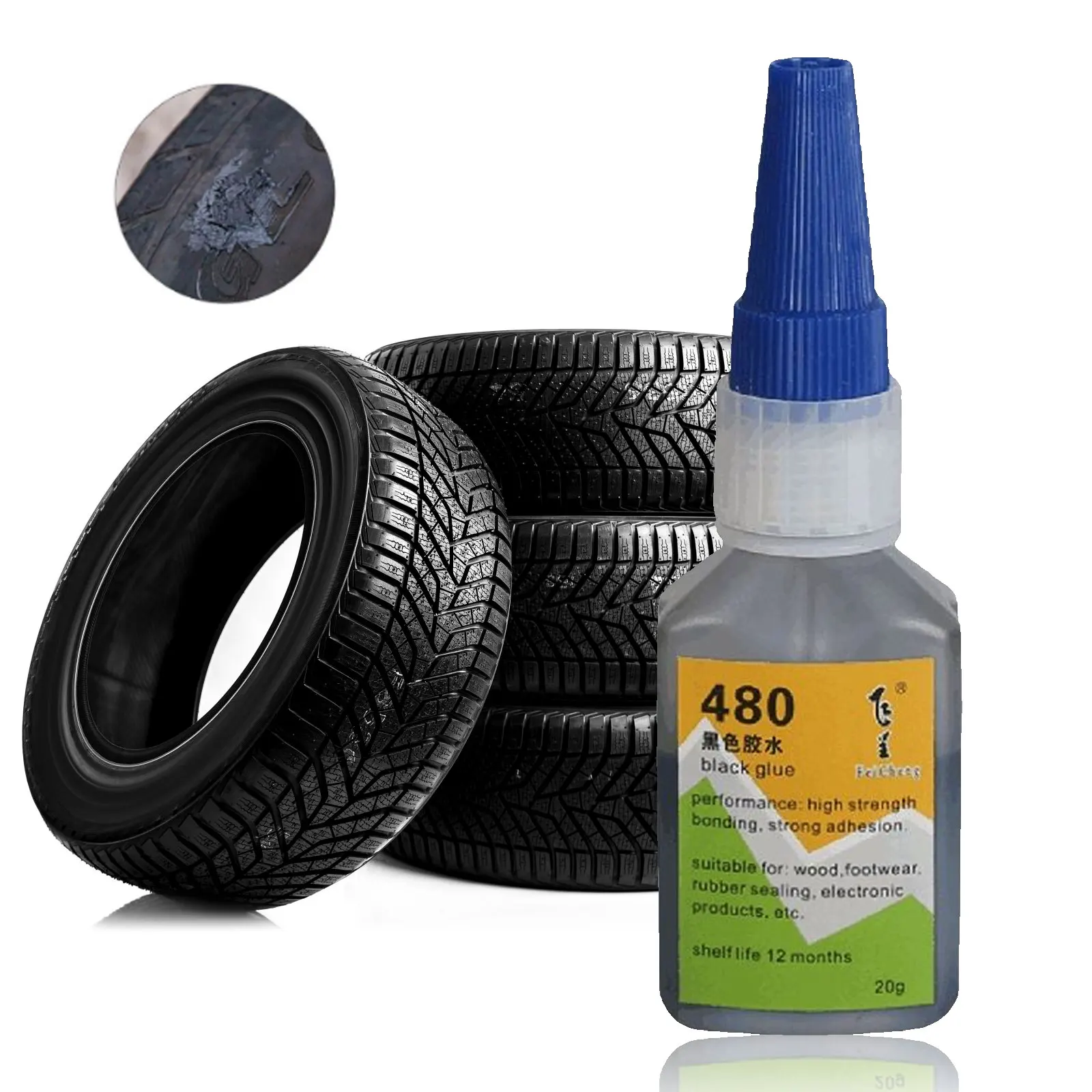 

20g Tire Repair Glue Car Tyre Puncture Sealant Bike Car Tire Repair Patch Craft Adhesive Car Rubber Tire Seal Glue For Mot