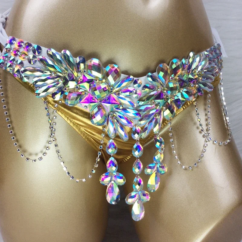 Samba Carnival Rio Costume Handmade Wire Bra Waist Belt Belly Dance Outfit Professional Luxury Stage Performance Wear 2024 Sexy