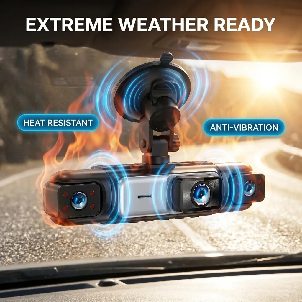4CH WiFi Dash Cam for Car 360 DVR Camera APP Control 24H Parking Mode Video Recorder IR Night Vision