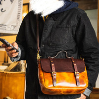 High quality genuine leather men messenger bag casual outdoor luxury real cowhide shoulder bag first layer cowhide handbag