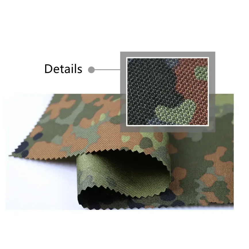 1.5M Width 1050D Nylon Germany Flecktarn Camo Fabric Army Camouflage Cloth PU Coating Bags Tent DIY Material