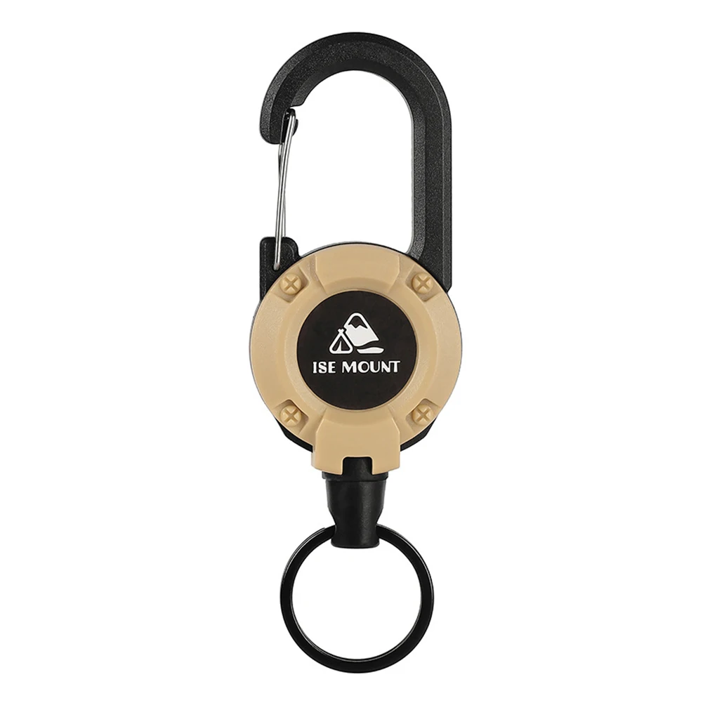 Outdoor Retractable Carabiner Retractable Keychain Heavy Duty Badge Reel With Retraction Multitool Carabiner Camping Hiking Tool