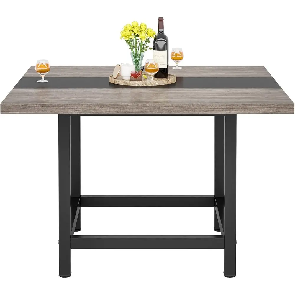 

39.4 Square Wooden Dining Table for 4, Ideal for Kitchen and Small Spaces