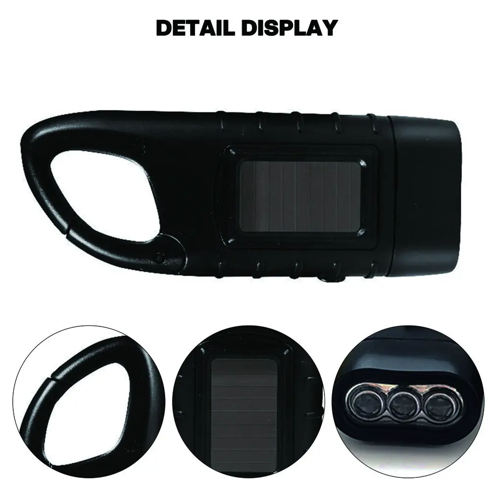 Mini Flashlight Solar Charged Hand Crank Torch Strong Light Flashlight Household LED Energy-saving Emergency Flashlight