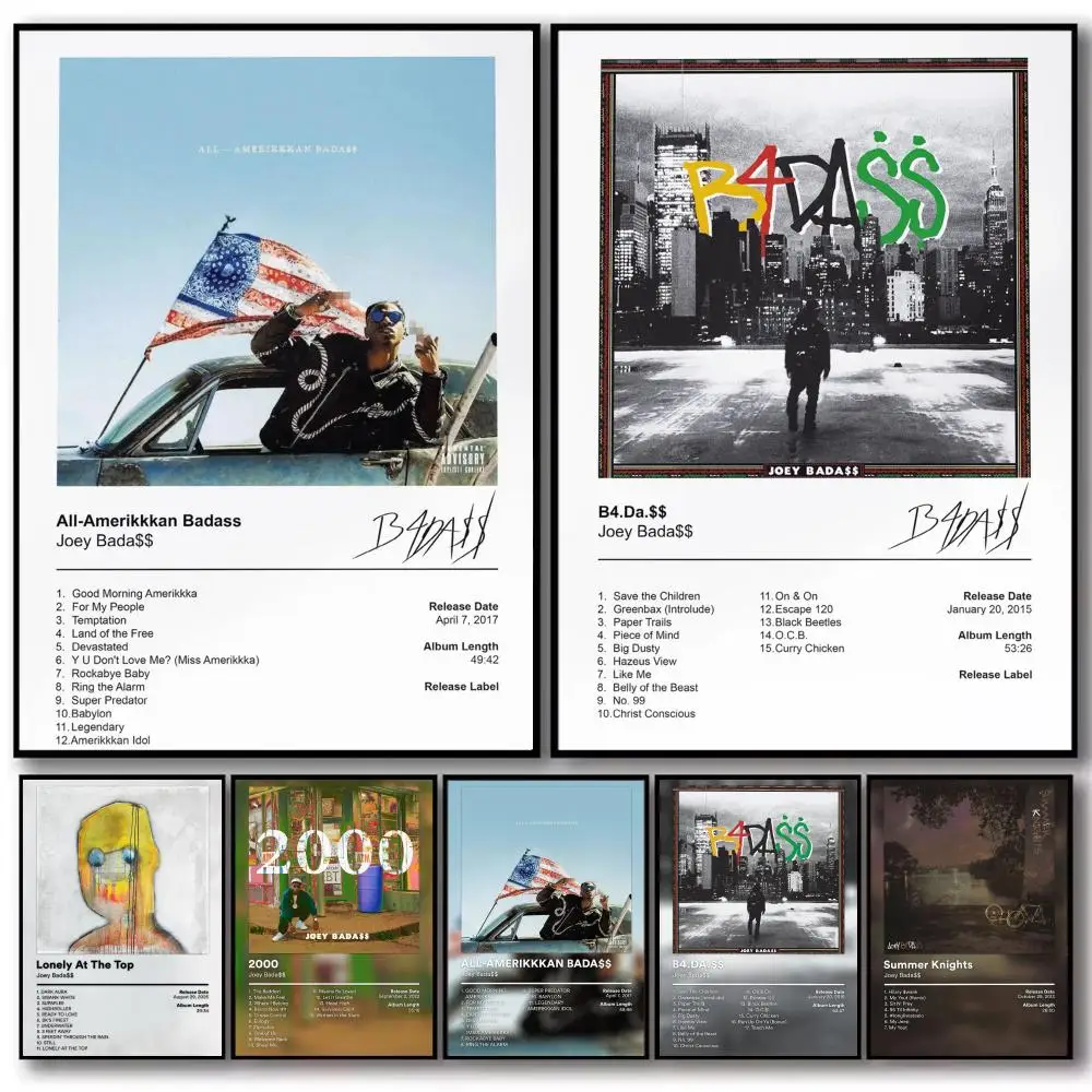 Rapper Music Pop Album J-Joey B-Bada$$ Poster Decorative Wall Art Stickers Mural Photo Print for Home Living Room Hallway Decor