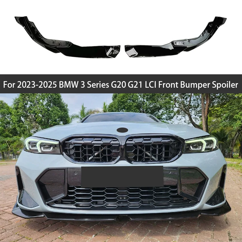 

For 2023 2024 2025 BMW 3 Series G20 G21 G28 LCI Car Front Bumper Lip Spoiler Splitter Trim Accessories