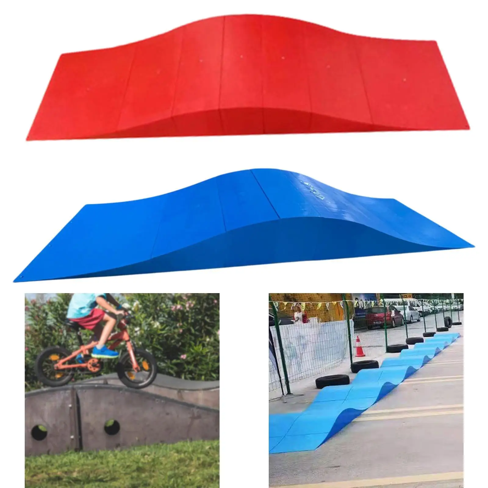 

Skate Ramp Track Wave Ramp Wavy Path Lightweight Portable Skateboard Ramp for Kids for Scooters RC Cars Roller Skating BMX Teens