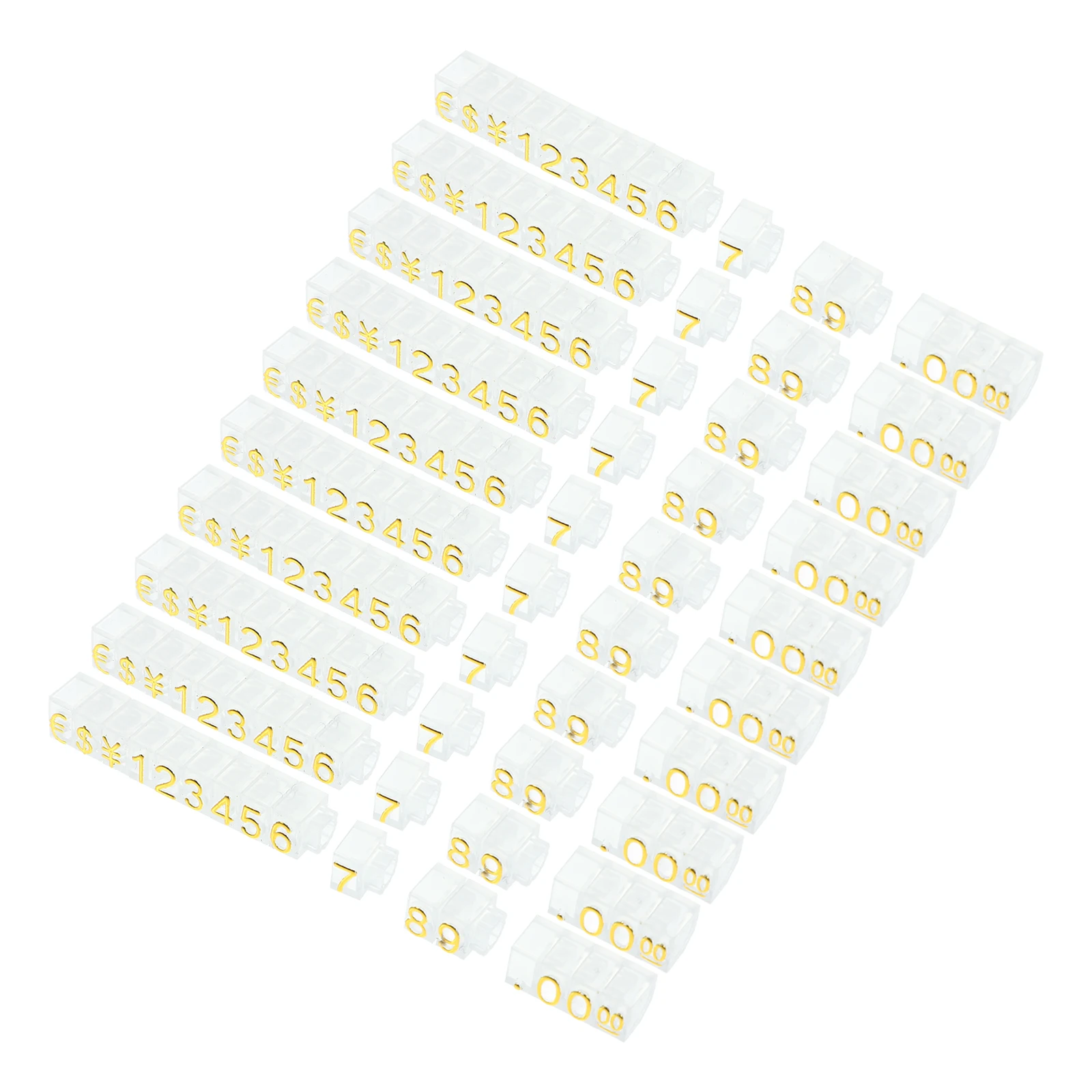 

20 Pcs Price Tags Transparent Black Numbers Adjustable Design for Jewelry Clothes Watches Display Cube Retail Signs