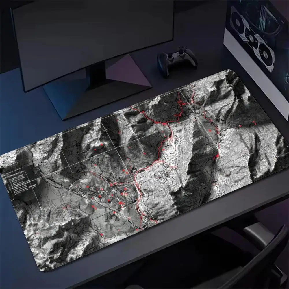 Gaming Mouse Pad Large XXL Military Tactical Terrain Map Deskmat Non-Slip Rubber Keyboard Pad Overlock Desk Pad PC Accessories