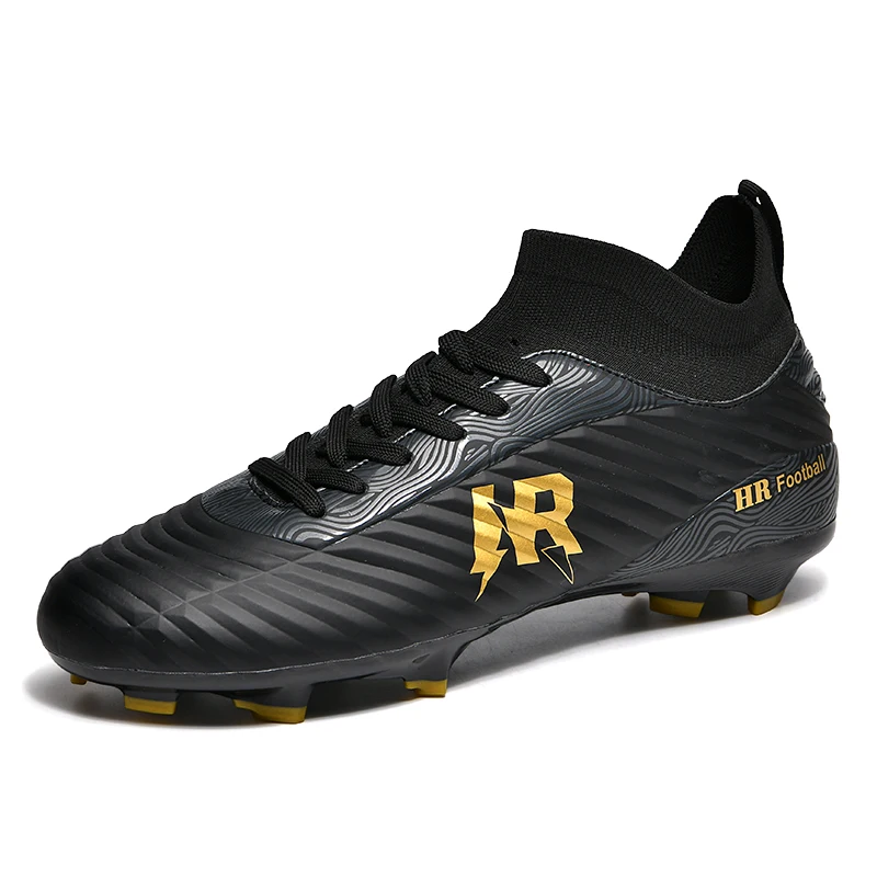 

Brand Black Mens Soccer Boots Professional Field Football Shoes for Men Society Cleats Adults TF/FG Training Football Sneakers
