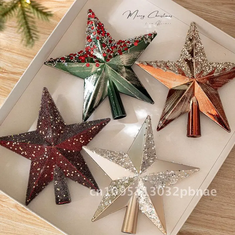 

New Christmas Tree Decorations Pendant Creative Vintage Christmas Tree Top Star Christmas Tree Top Decoration