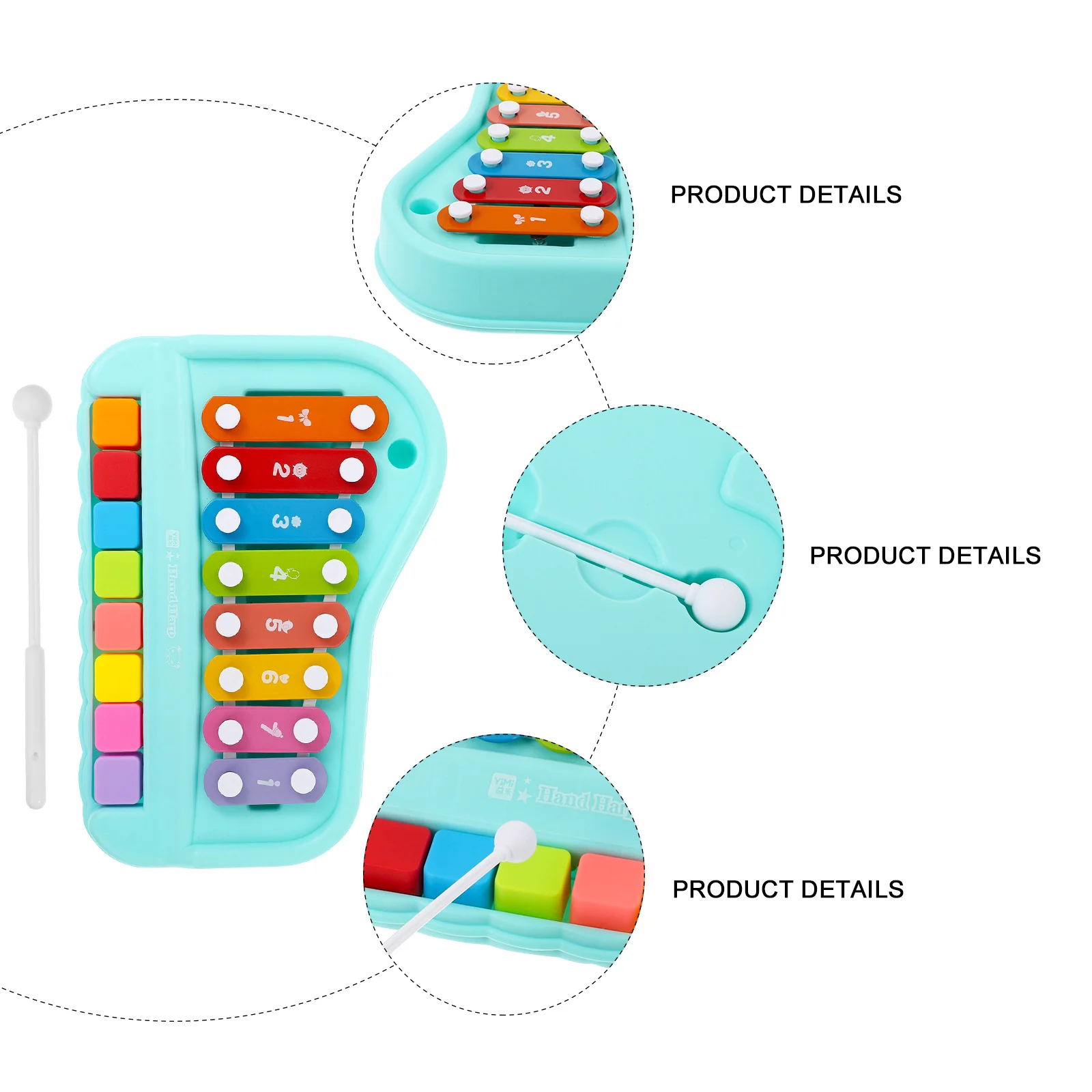Instrumento de xilófono, juguetes para bebés, Piano Musical para niños, percusión de plástico para golpear, educación temprana