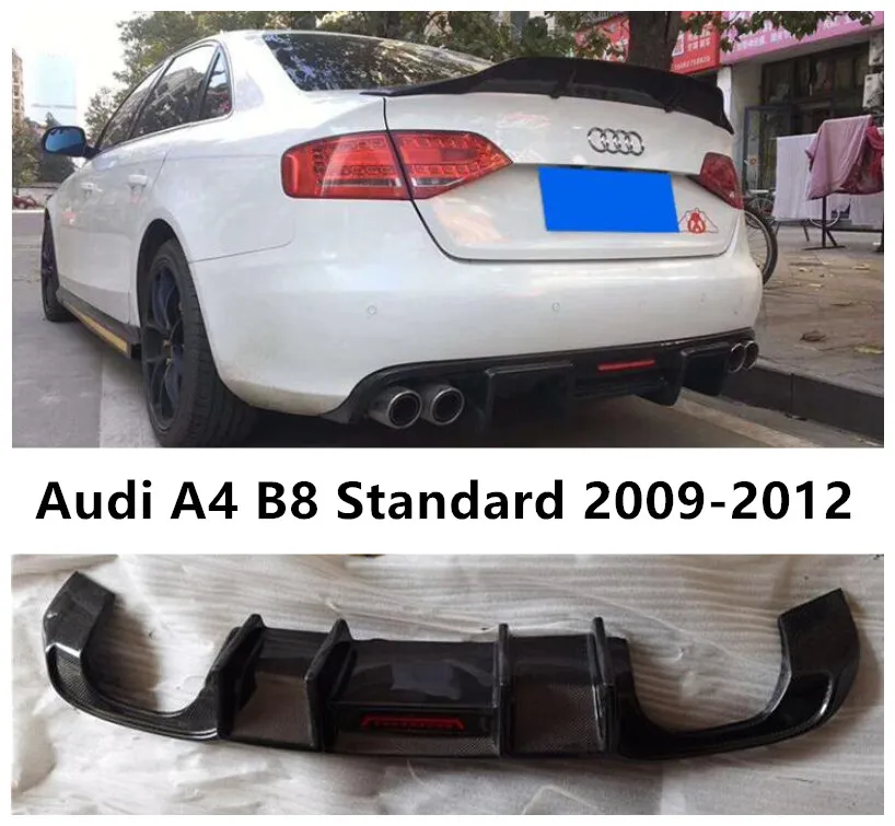 

Диффузор для заднего бампера Audi A4 B8 Standard 2009 2010 2011 2012, спойлер для двери багажника из настоящего углеродного волокна