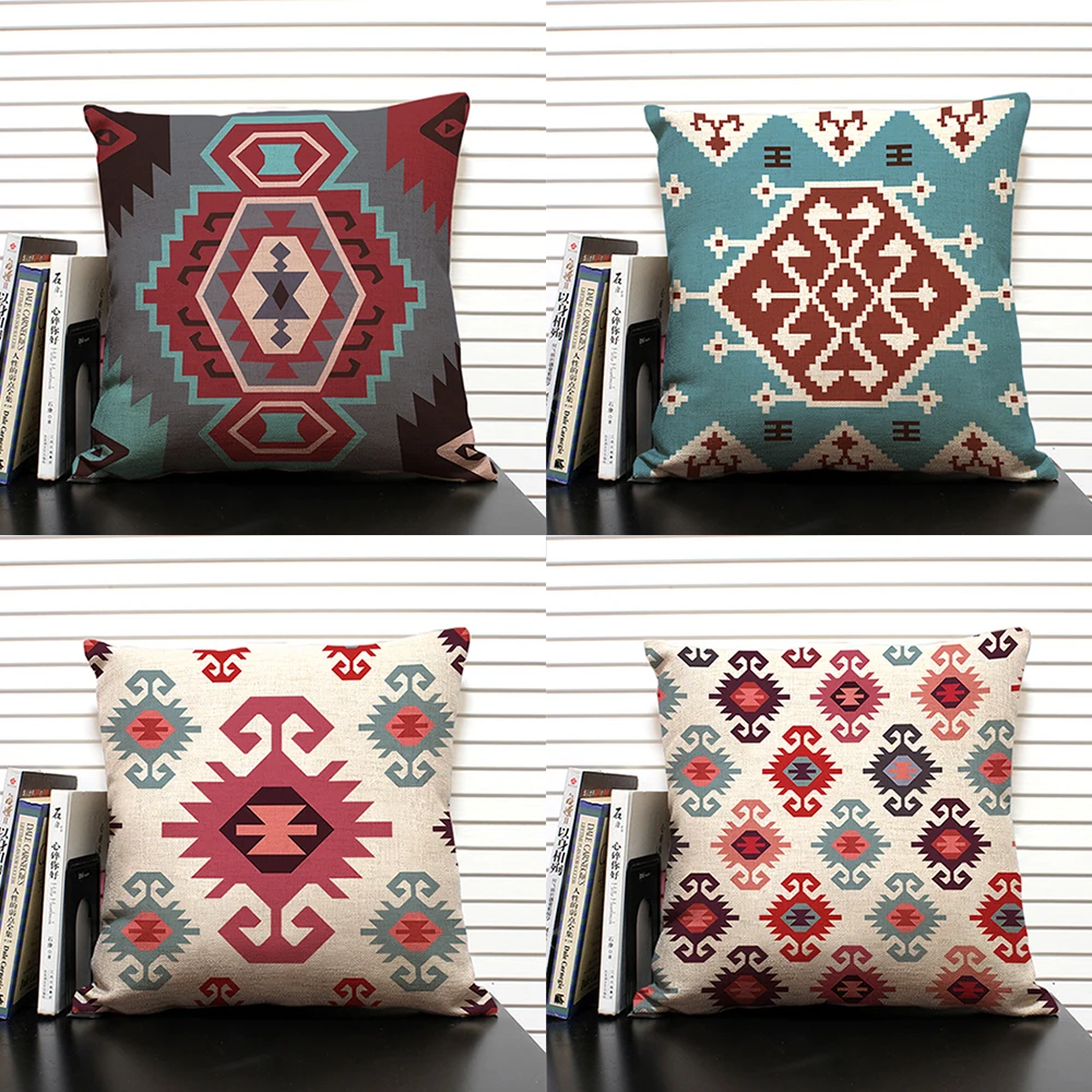 

Geometric Cushion Cover 45x45 Linen Pillow Cover Home Decoration Sofa Pillow Cover Car Accessories Pillow Various Sizes