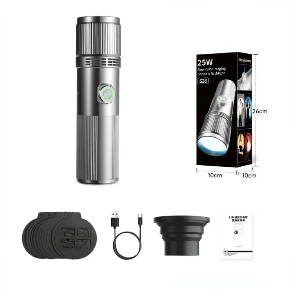 Adjustable Brightness LED Photography Light 25W Handheld Video Lamp For Live Stream Studio Atmosphere Hair Light