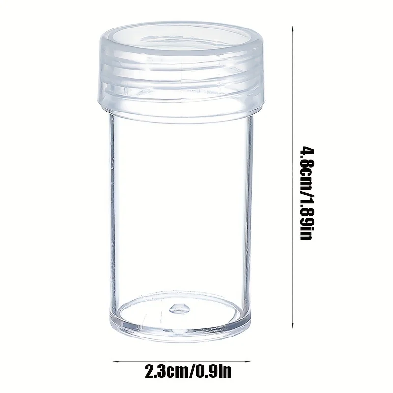 12/40Pcs Clear Round Bottle Storage Box , DIY Crafts, Jewelry, and Rhinestone Beads - Portable & Multifunctional Storage Box