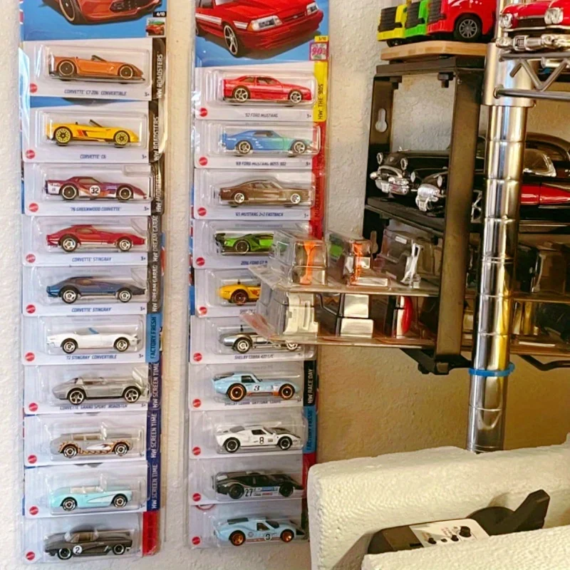 10 stücke Wand-Montiert Druckguss Auto Vitrine Organizer Platzsparende Garage Transparent Blase Wrap Fächer Spielzeug Lagerung rack – Detail 4
