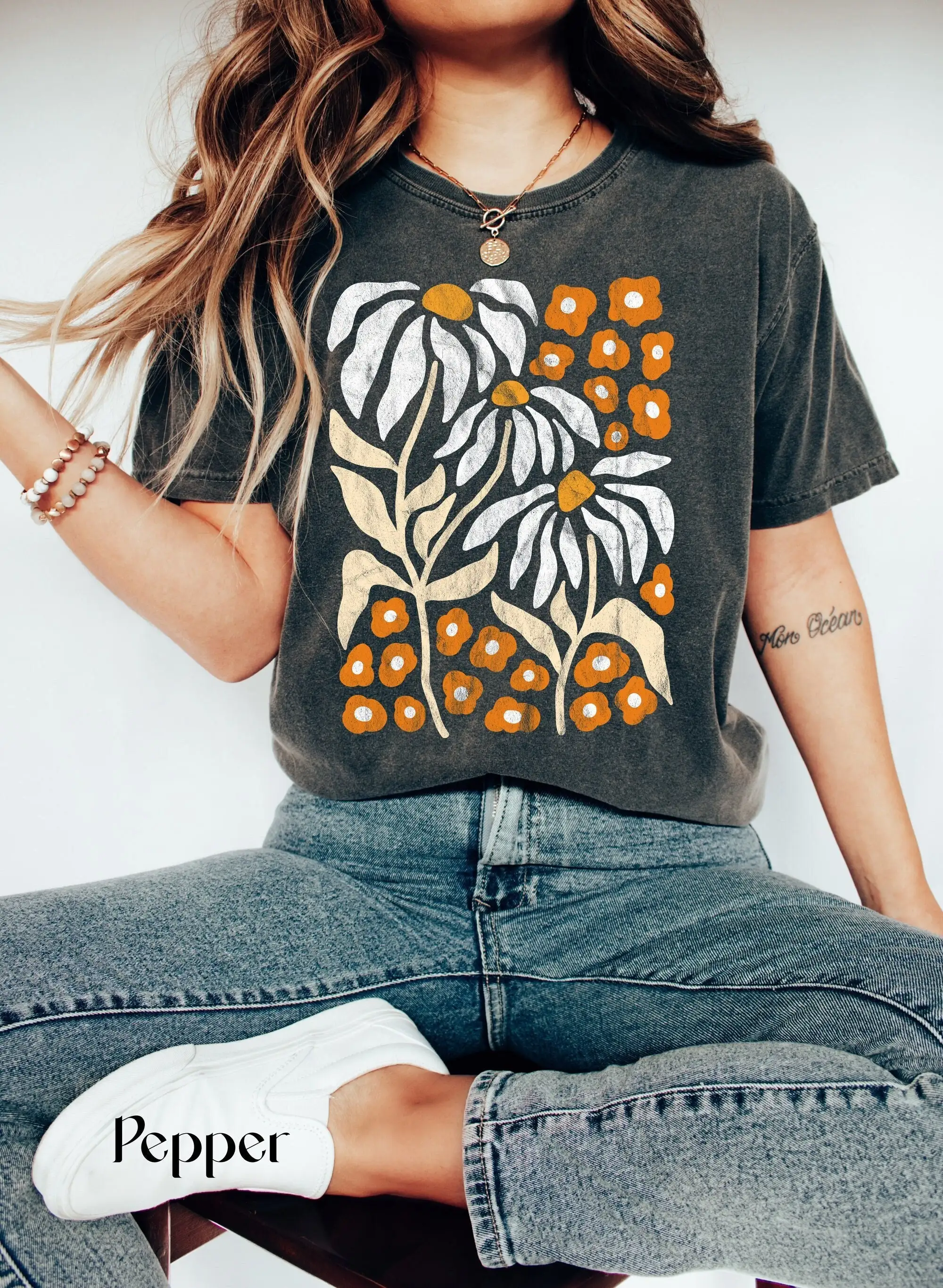 2023 Voguish Art Nouveau Women T-shirt Fashion Impressionism Flowers Print Female Shirt 2023 Hot Campus Art Freshener Girl Tee