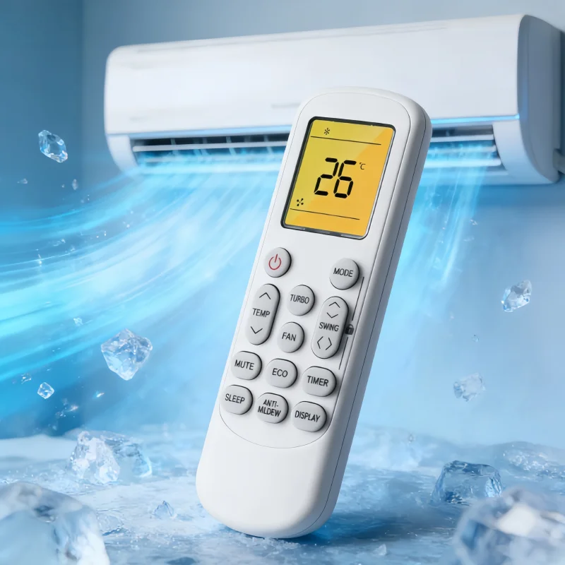 

DAIRRY PIONEER Backlit Air Conditioner Remote Control with English Labels Fahrenheit Display AC Controller for Easy Use