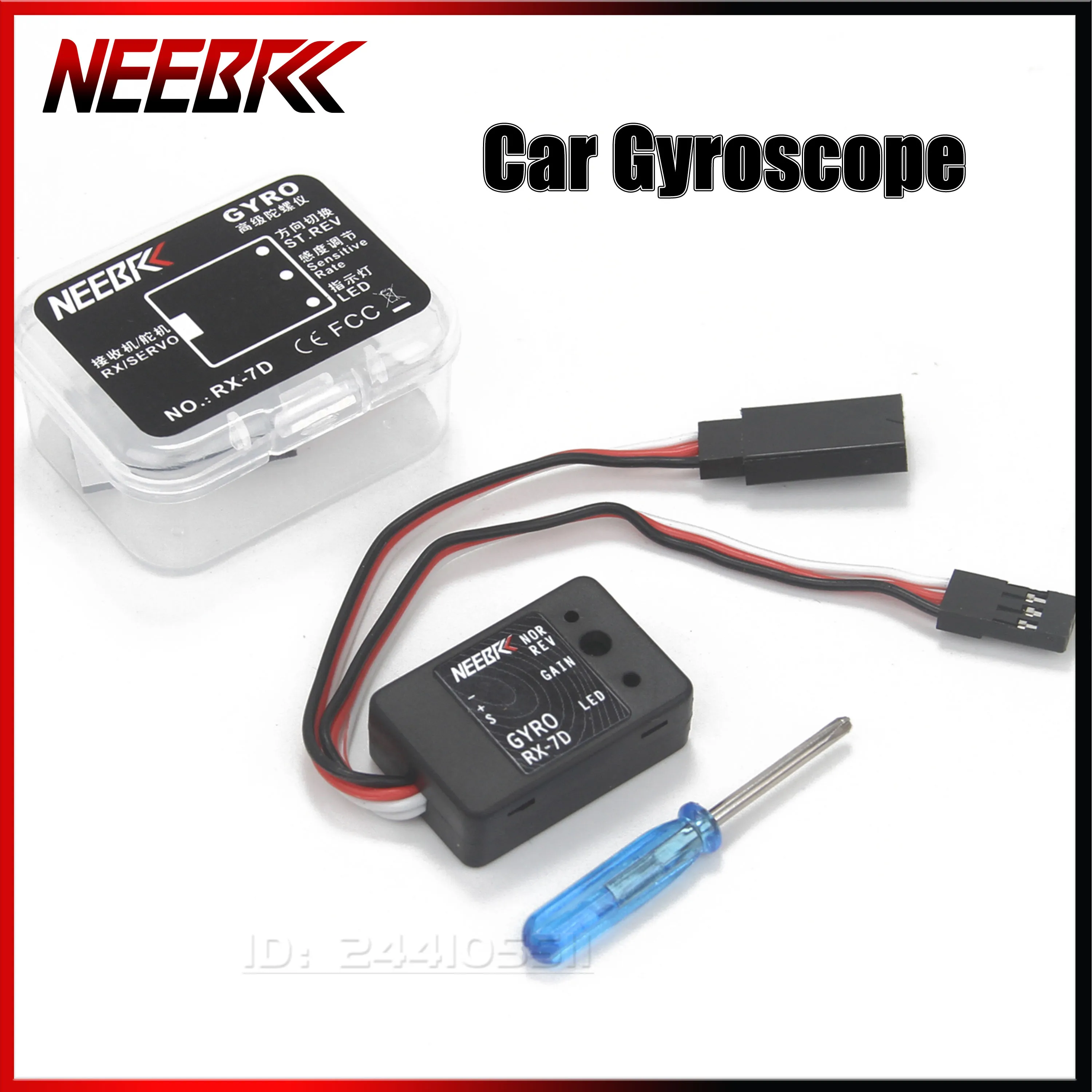 NEEBRC RX-7D Mini Gyro Car Gyroscope Micro DC 4.8-7.4V for RC Racing Vehicle Boat Model Digital/Analog Servo Universal Receiver